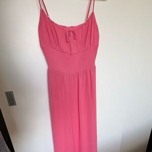 Pink Aritzia Wilfred Genoa Midi Dress